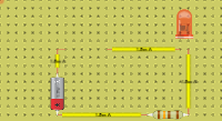 Circuito con un interruptor para encender un LED