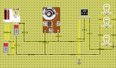 CIRCUITO DEL LÁMPARA,RELAY, TRANSISTOR NPN