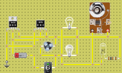 Circuito con  bell y transistores NPN 