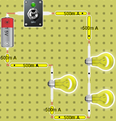EJEMPLO 4 PC 09 Circuito con una ampolleta en paralelo con dos en serie