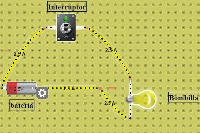 Interruptor y bombilla con nombre
