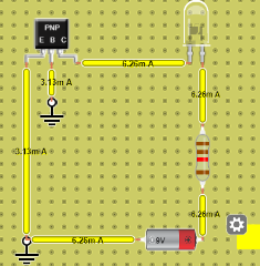 PNP as Switch with LED