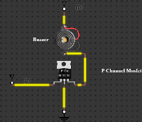 P-Channel MOSFET circuit using buzzer