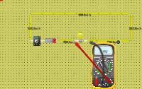  circuit, testing voltage on the led  parallel with DMM