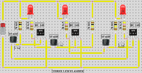 THREE LED FLASHER