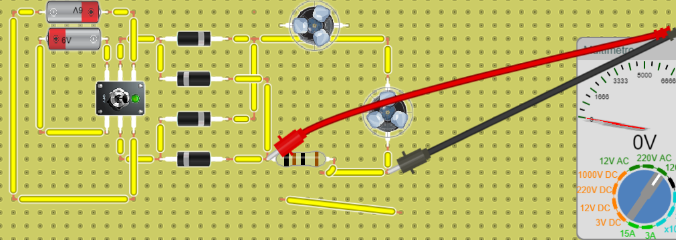 circuito eléctrico más un tímetro