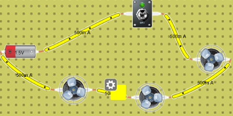 ejemplo 9 circuito con interruptor y tres motores