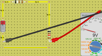 CIRCUITO EN SERIE - MEDICION DE VOLTAJE TOTAL