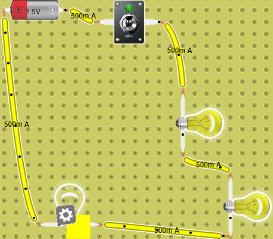 ejemplo 4 pc17 circuito con ampolleta en pararelo con dos en serie