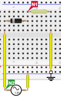 Half Wave Rectifier using Breadboard