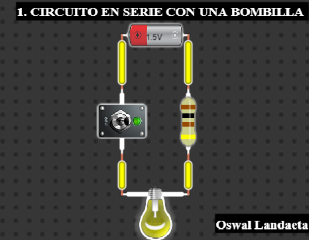 1. Circuito en serie con una bombilla 