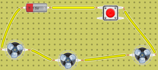 4: Circuito con interruptor, y tres motores