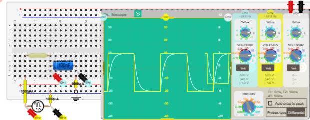 RC Capacitor Charged Discharged Circuit using Breadboard