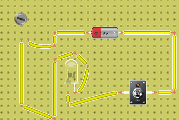 relly cool curcuit with potentiometer and siwitch that powers LED