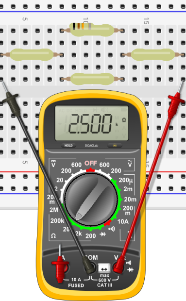 Series-Parallel Resistance Calculation using Breadboard