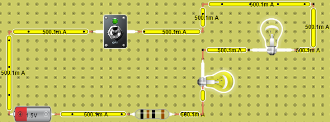 circuito en serie  2 bombillos
