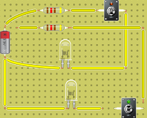 circuito eléctrico en  paralelo abierto
