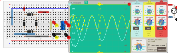 Diode Bridge Full Wave Rectifier Circuit with Filter in Breadboard