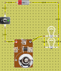 EJEMPLO 3 PC 09 Circuito con un timbre en serie con dos ampolletas en paralelo
