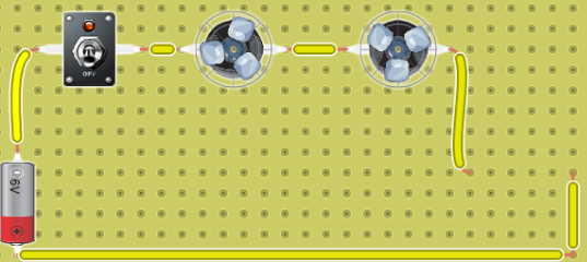 4. Circuito con interruptor, y tres motores