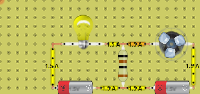 working model of fan and lamp