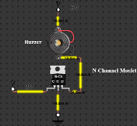 N-Channel MOSFET Circuit using buzzer