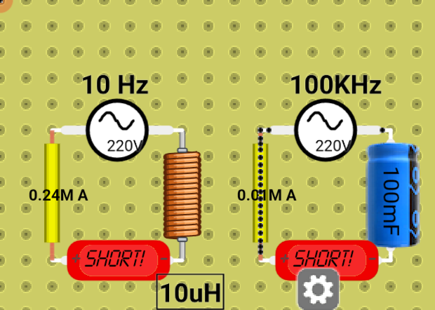Inductor & Capacitor Reactance-Short Circuit Detection
