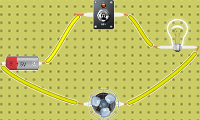 A:circuito con interruptor y un motor