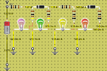 Circuito con Led,Diodo y Resistencia