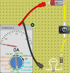 ejercicio prueba 2 de amperaje con R10 ohmio