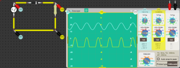 Positive-Nagetive half wave rectifier circuit