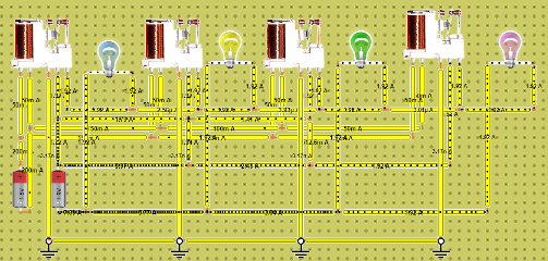 CIRCUITO CON 4  RELAY 