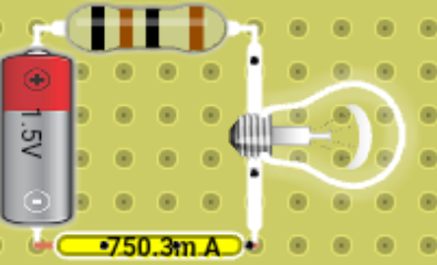 Circuito con bombilla y resistencia 