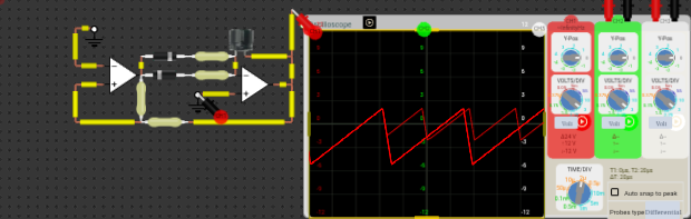 Sawtooth Wave Generator using Diode and Opamp